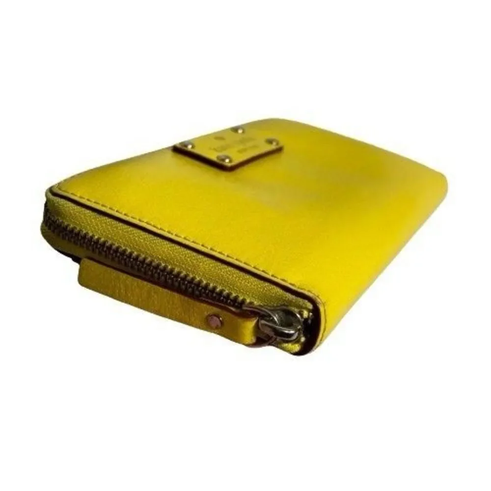 Kate Spade Wellesley Continental Wallet Limoncello Yellow Leather Zip Around